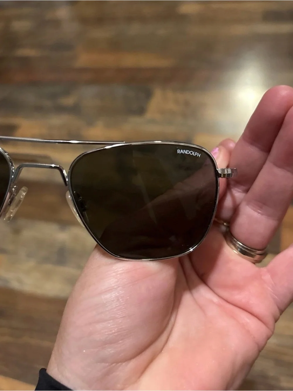 RANDOLPH ENGINEERING USA AVIATOR MATTE CHROME SUNGLASSES‎ 140mm